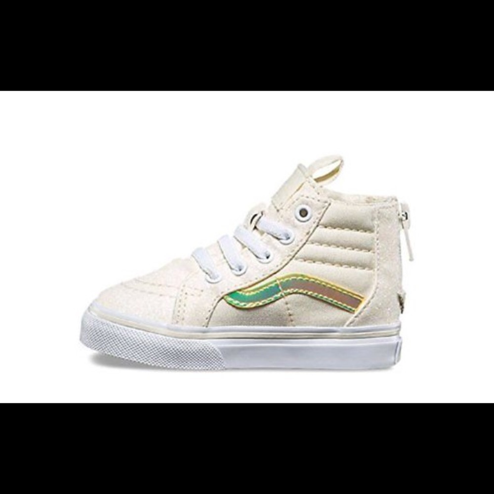 VANS Sk8 Hi Zip (glitter Iridescent) White/gold